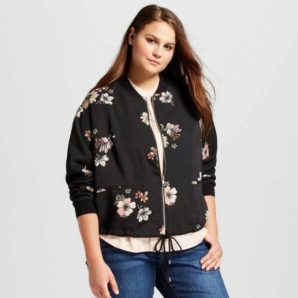 Who What Wear Jackets & Blazers - Who What Wear Floral Full Zip Bomber Jacket HW9981